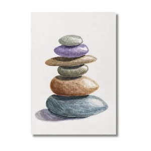 Zen Stones Akvarellmålning Original | Nedsatt pris