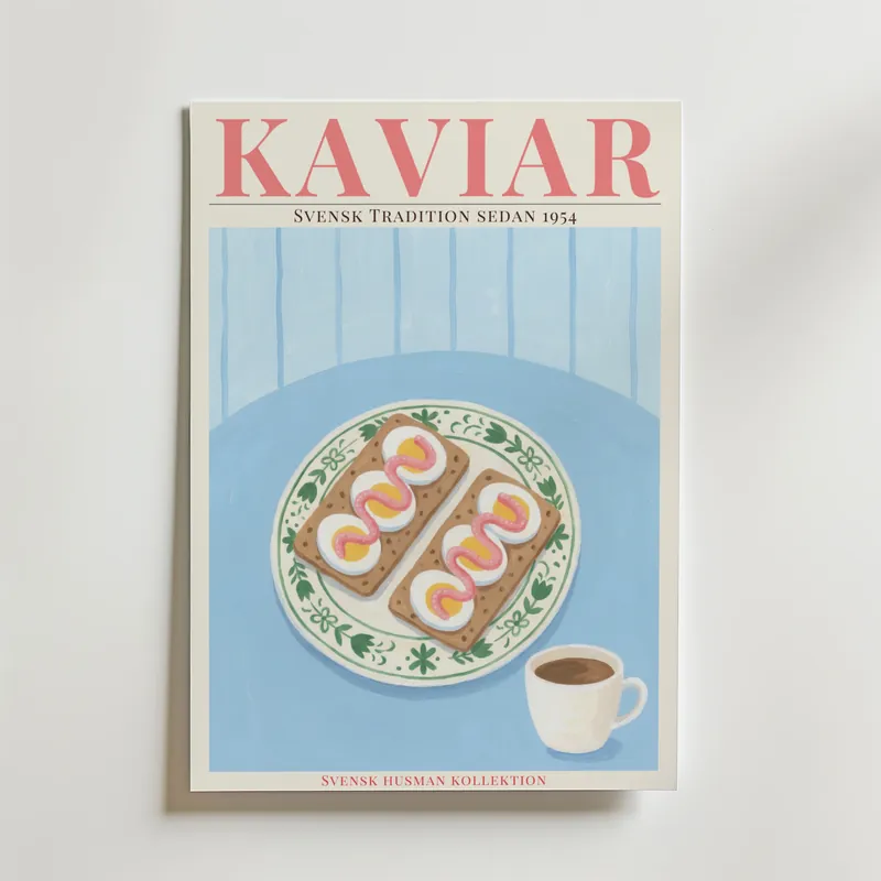 Endast idag - Kaviar Knäckebröd och Ägg Poster