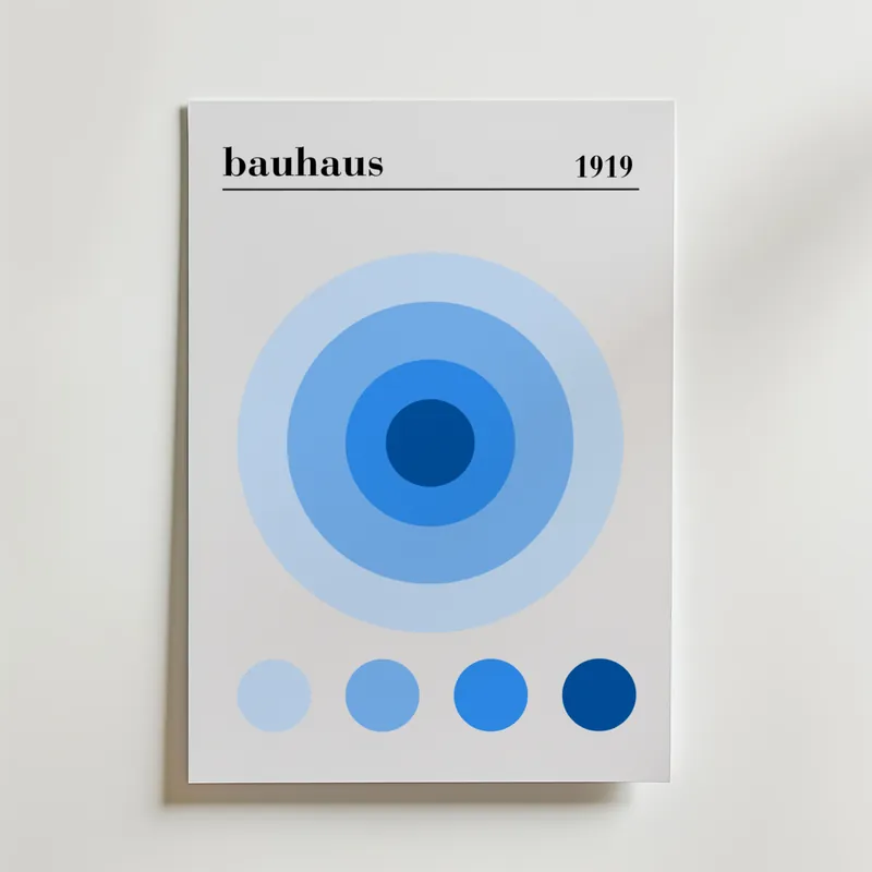 Extra rabatt - Bauhaus Blue Circles Poster