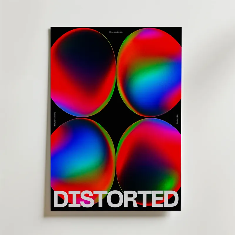 Köp direkt - Chromatic Distortion Grid Poster